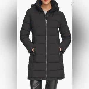 NWT Calvin Klein Water Resistant Faux Shearling Lined Hood Puffer Jacket X-Small